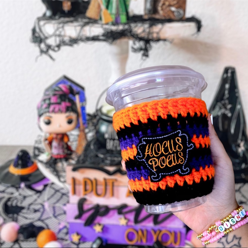 Hocus Pocus Crochet Coffee Cup Cozy Sleeve